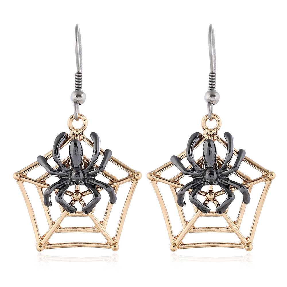 Wholesale Halloween Funny Personality Skull Spider Dripping Oil Earrings